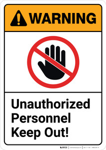 Warning: Unauthorized Personnel Keep Out with Icon ANSI - Wall Sign