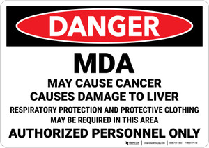 Danger: MDA May Cause Canger Landscape - Wall Sign