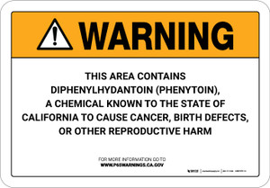 Warning: Prop 65 Diphenylhydantoin (Phenytoin) - Wall Sign
