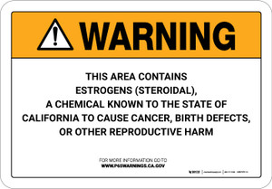 Warning: Prop 65 Estrogens (Steroidal) - Wall Sign