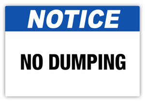 Notice - No Dumping Label