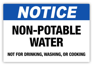 Notice - Non-Potable Water Label