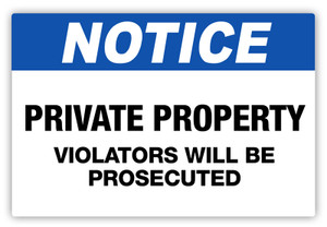 Notice - Violators Prosecuted Label