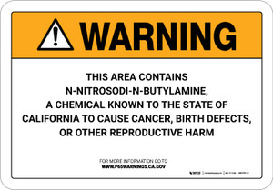 Warning: Prop 65 N-Nitrosodi-N-Butylamine - Wall Sign