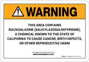Warning: Prop 65 Sulfasalazine (Salicylazosulfapyridine) - Wall Sign