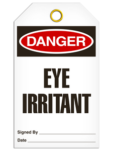 Danger Eye Irritant Tags