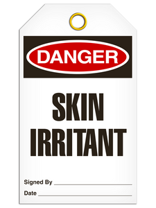 Danger Skin Irritant Tags