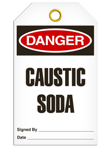 Danger Caustic Soda Tags
