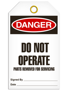 Danger Parts Removed Tags