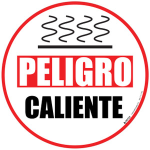 Danger Hot Floor Sign. Spanish version.