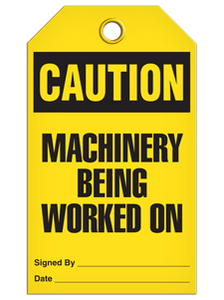 Caution Machine Work Tags