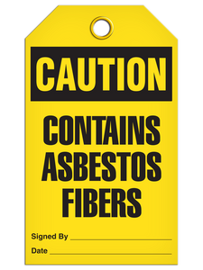 Caution Contains Asbestos Fibers Tags