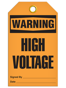 Warning High Voltage Tags