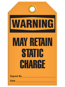 Warning Static Charge Tags