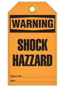 Warning Shock Haz Tags