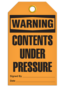 Warning Under Press Tags