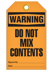 Warning Do Not Mix Tags