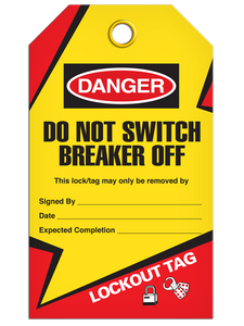 Lockout Breaker Off Tags Lockout Breaker Off Tags