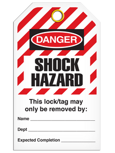 Lockout Shock Hazard Striped Tags Lockout Shock Hazard Striped Tags