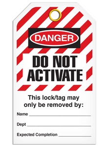 Lockout Do Not Activate Striped Tags Lockout Do Not Activate Striped Tags