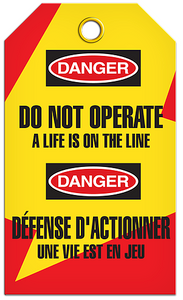 Lockout English/French Life Line Tags Lockout English/French Life Line Tags