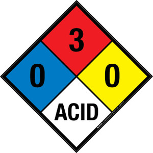 NFPA Diamond 704: 0-3-0 ACID - Wall Sign