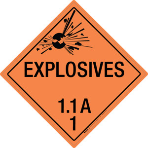 Explosive: Class 1.1 - A - Wall Sign