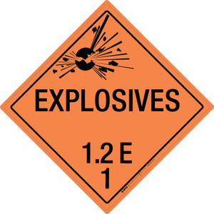 Explosive: Class 1.2 - E - Wall Sign