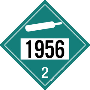 Non-flammable Gas: Class 2 - UN1956 - Placard Sign