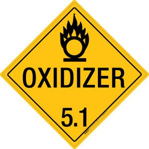 Oxidizer: Class 5.1 - Placard Sign