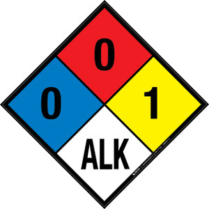NFPA Diamond 704: 0-0-1 ALK - Wall Sign