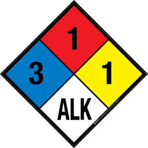 NFPA Diamond 704: 3-1-1 ALK - Wall Sign