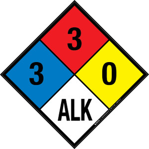 NFPA Diamond 704: 3-3-0 ALK - Wall Sign