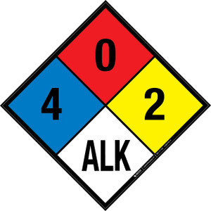NFPA Diamond 704: 4-0-2 ALK - Wall Sign