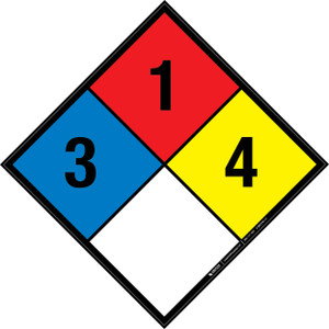 NFPA Diamond 704: 3-1-4 - Wall Sign