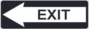 Exit - Aluminum Sign with arrow pointing left