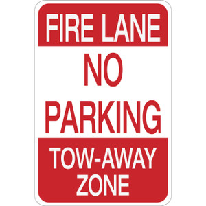 Fire Lane No Parking Tow-Away Zone - Aluminum Sign