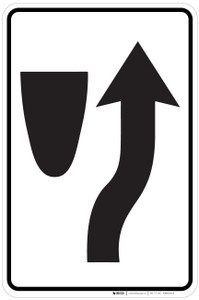 Keep Right (graphic only) - Aluminum Sign