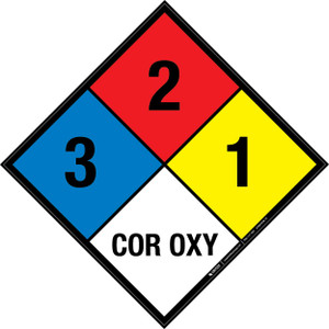NFPA Diamond 704: 3-2-1 COR OXY - Wall Sign