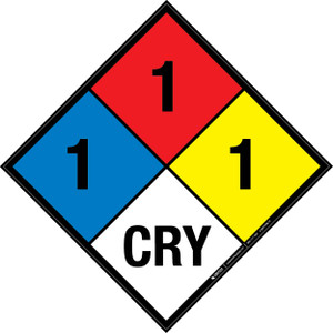 NFPA Diamond 704: 1-1-1 CRY - Wall Sign