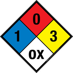 NFPA Diamond 704: 1-0-3 OX - Wall Sign