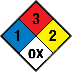 NFPA Diamond 704: 1-3-2 OX - Wall Sign
