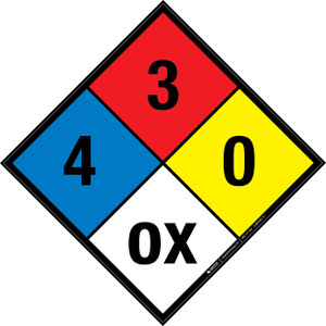 NFPA Diamond 704: 4-3-0 OX - Wall Sign