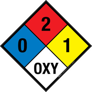 NFPA Diamond 704: 0-2-1 OXY - Wall Sign