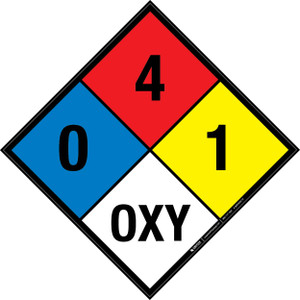 NFPA Diamond 704: 0-4-1 OXY - Wall Sign