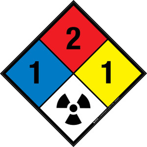 NFPA Diamond 704: 1-2-1 RAD - Wall Sign