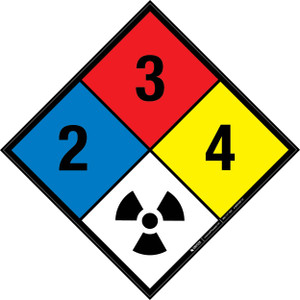 NFPA Diamond 704: 2-3-4 RAD - Wall Sign