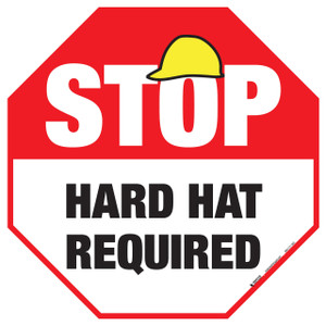 Stop - Hard Hat Required - Floor Sign