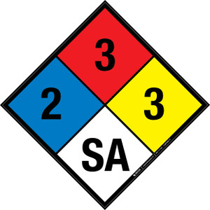 NFPA Diamond 704: 2-3-3 SA - Wall Sign