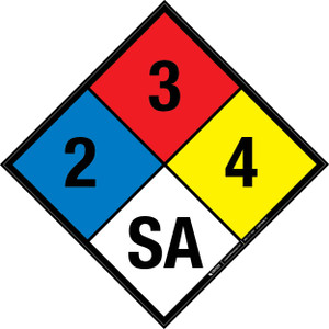 NFPA Diamond 704: 2-3-4 SA - Wall Sign